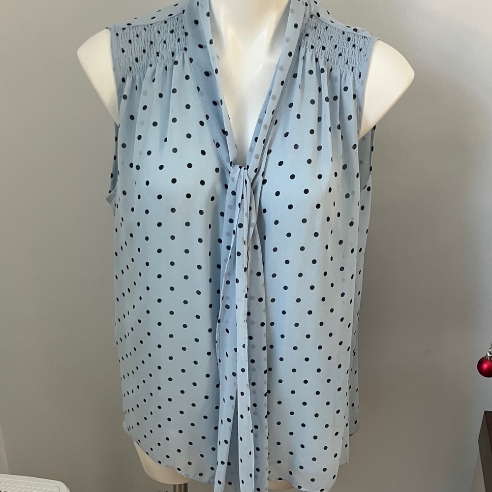 Vince Camuto Light Blue Polka Dot Blouse